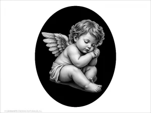 Ángel Niño - Grabado cajeado en óvalo